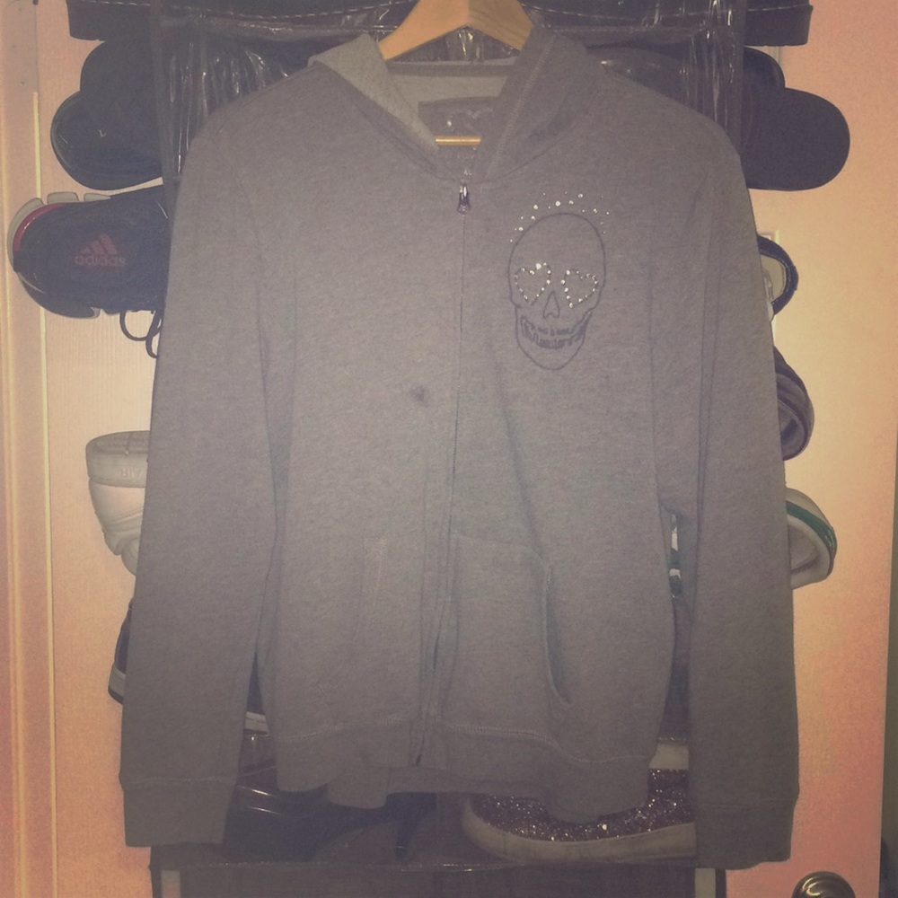 Gray Skull Hoodie